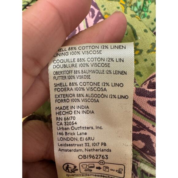 Free People Hazy Baby Boho Printed Mini Dress Sweet Mint Size XS Oversize NWT - Picture 6 of 6
